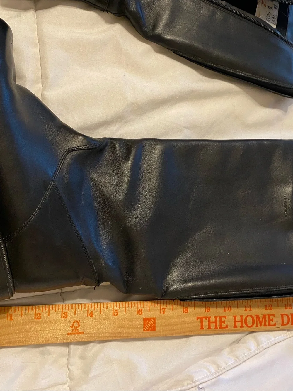 Black Leather Mid-Calf Boots